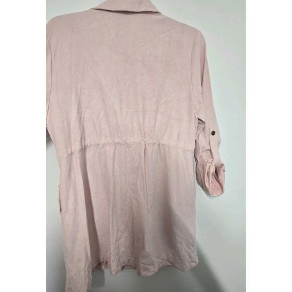 Long-sleeved trench coat with cuffs, lapel coat with drawstring waist - Picture 4 of 12